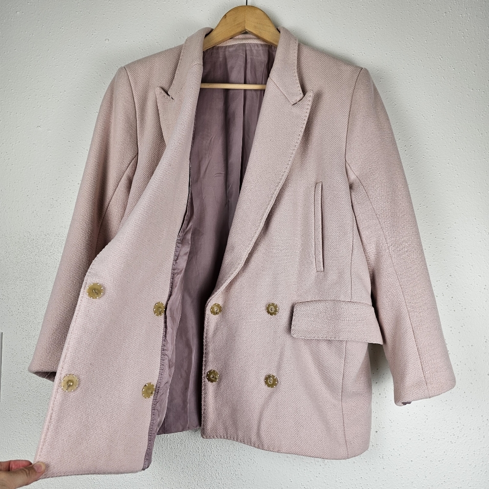 Acne Studios Simone Wool Double Breasted Blazer In Blushed Pink Aw11 View 2